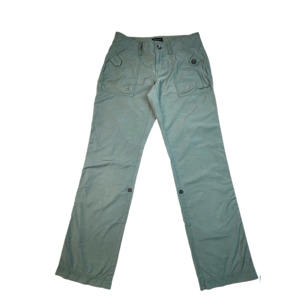 Marmot Ginny Hiking Pants Womens 6 Sage Green Lightweight Low Rise Utlity Rollup